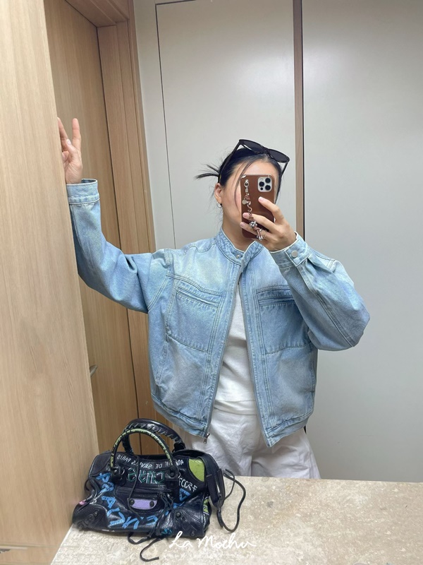 洗色漸層牛仔拉鍊外套
